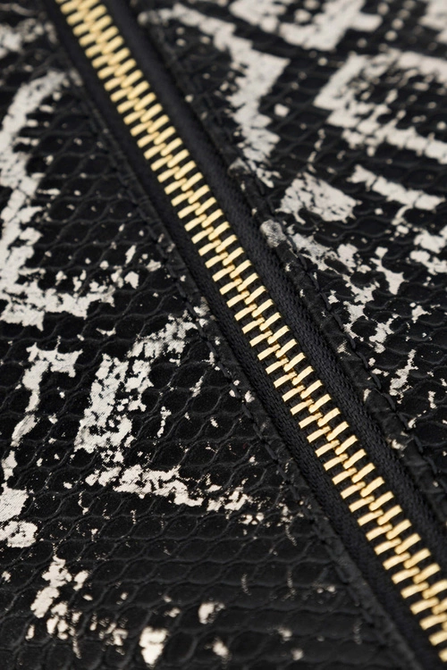 Torebka Listonoszka Wężowy Wzór NOBO N1330-CM23 Czarno-Złota