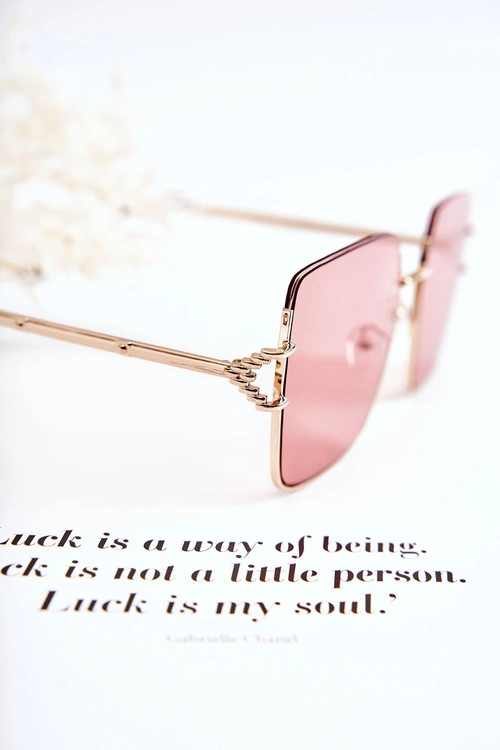 Duże Okulary Przeciwsłoneczne V160020 Różowo-Złote