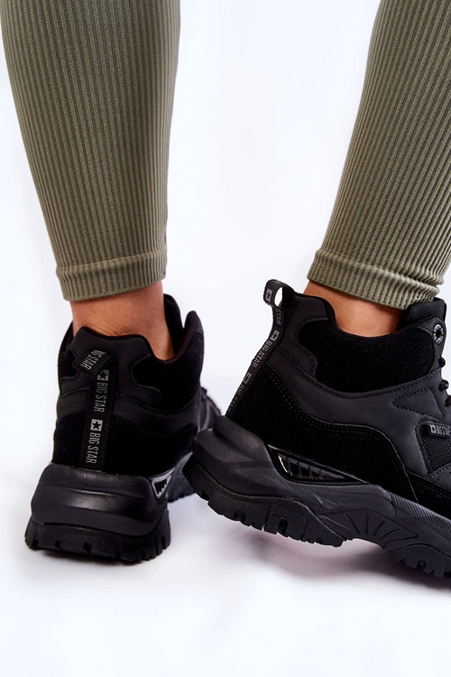 Damskie Wysokie Buty Sportowe Memory Foam System Big Star KK274356 Czarne