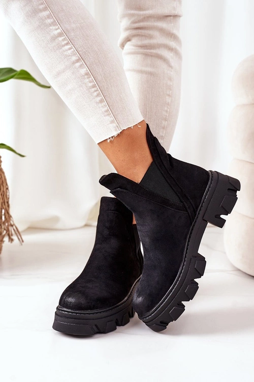 Ocieplane Botki Sztyblety Czarne Good Idea