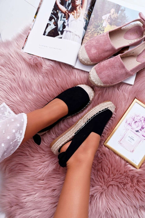 Espadryle Damskie Tenisówki Czarne Moriente