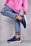 Damskie Modne Buty Sportowe Sneakersy Granatowe Ida