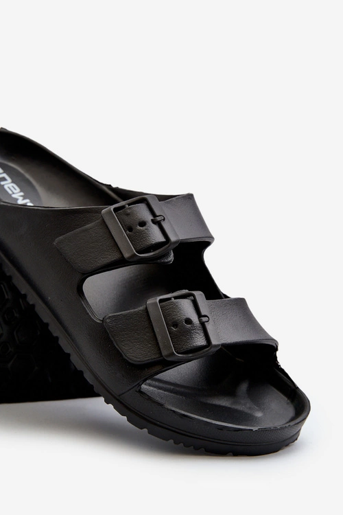 Klapki Męskie Lekkie Piankowe Z Klamrami Czarne Avatara