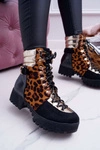 Damskie Botki Trapery Płaski Obcas W Panterkę Move On