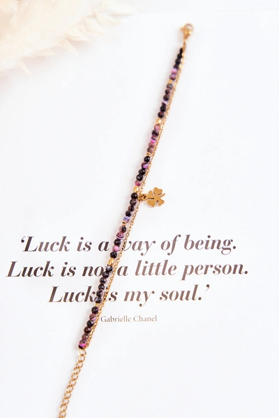 Damska Bransoletka Z Koralikami Czarno-Złota