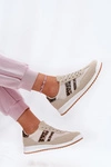 Sneakersy Damskie Z Eko Zamszu Panterka Beżowe Marinils