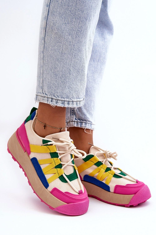 Damskie Zamszowe Buty Sportowe Na Platformie Multikolor Rohan