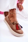 Damskie Tenisówki Trampki Slip-On Brązowe Venira