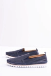 Granatowe Męskie Skórzane Mokasyny Perlugo