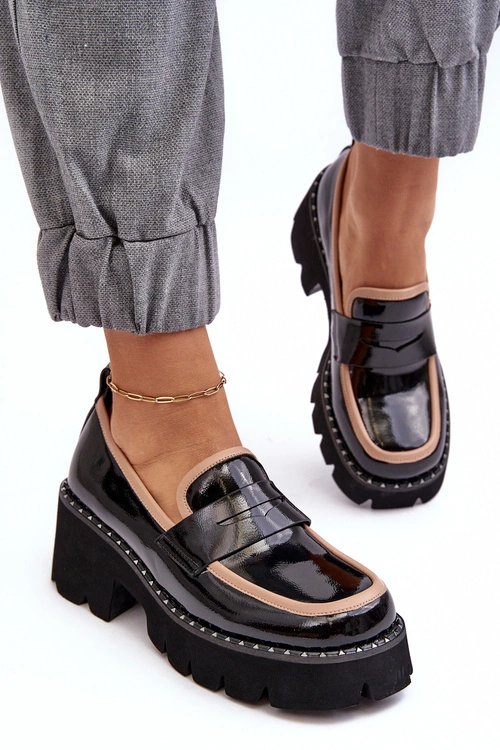 Skórzane Damskie Mokasyny D&A MR870-32 Czarne