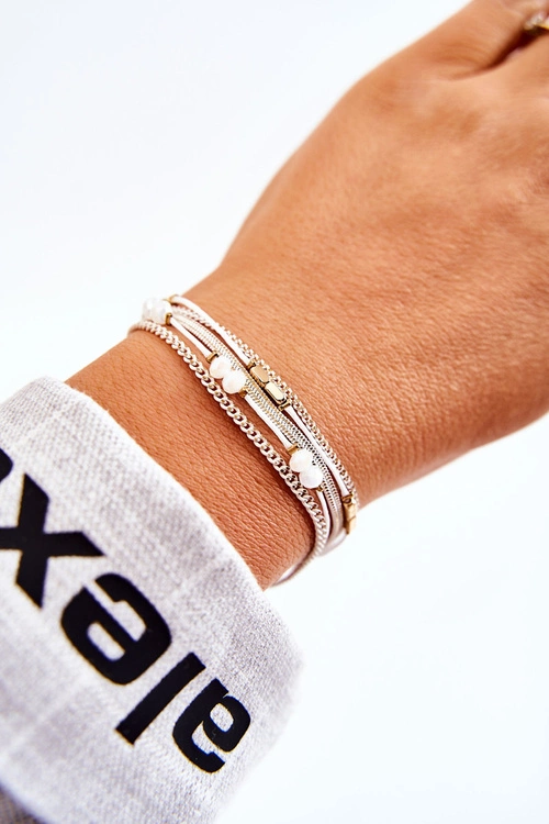 Damska Bransoletka Regulowana Z Kryształkami Biała