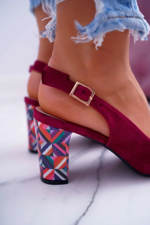 Czółenka Damskie Na Słupku Galanterki Sergio Leone SK788 Fuksja Lati