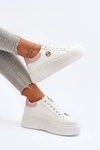 Sneakersy Damskie Na Platformie Białe Eshen