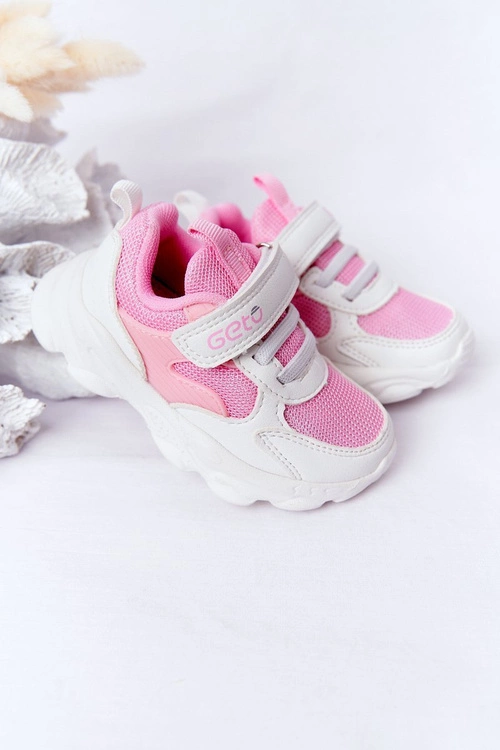 Dziecięce Sportowe Buty Sneakersy Biało-Różowe Sugar