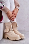 Damskie Botki Ocieplane Na Suwak Beżowe Torey