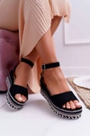 Sandały Damskie Na Platformie Czarne Arielle