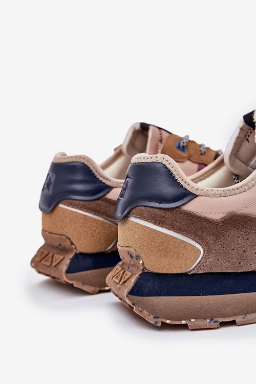 Zamszowe Sneakersy Męskie Na Platformie Big Star RR174475 Hi-Poly System Beżowe