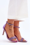Damskie Sandały Na Szpilce Z Dżetami Fioletowe Perfecto