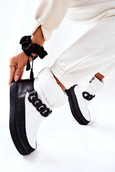 Damskie Śniegowce Ocieplane Białe Khariche