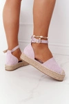 Espadryle Na Słomkowej Platformie Fioletowe Bali