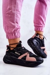 Damskie Sneakersy Memory Foam Big Star JJ274599 Czarno-Różowe