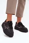 Damskie Sneakersy Na Platformie Big Star SS274358 Panterka Czarne