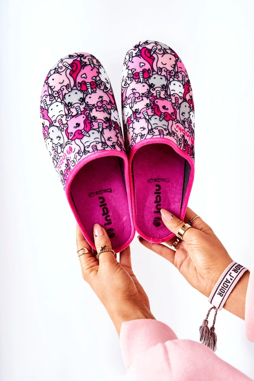 Papcie Klapki Befado Jednorożce 155D201 Różowe