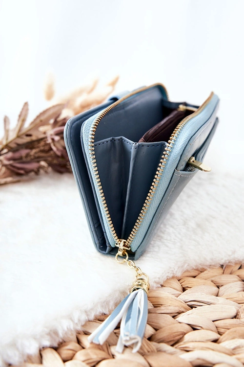 Duży Portfel Damski Z Dodatkowymi Portmonetkami Niebieski