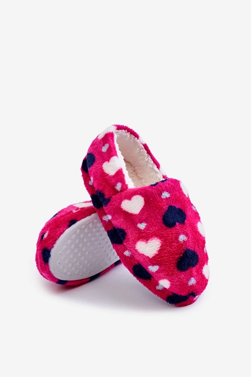 Dziecięce Ocieplane Wsuwane Papcie W Serca Fuksja Meyra
