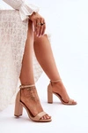 Sandały Na Obcasie Beżowe Individual