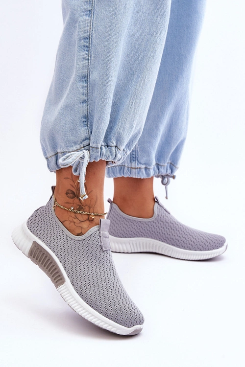 Klasyczne Wsuwane Buty Sportowe Szare Frankie