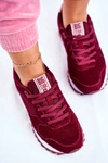 Damskie Sportowe Obuwie Sneakersy Big Star Bordowe GG274522