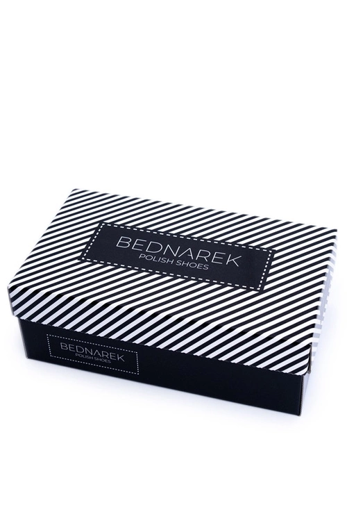 Męskie Półbuty Bednarek Eleganckie Skórzane Wizytowe Czarne Maestro