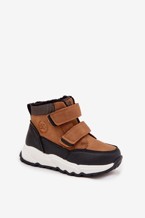 Ocieplane Dziecięce Buty Zimowe Na Rzep Camel Nolivine
