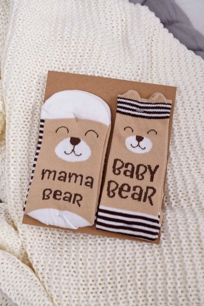 Zestaw Damskich i Dziecięcych Skarpetek Soxo Mama Baby Bear