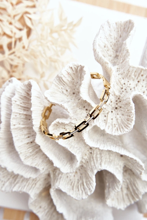 Bransoletka Damska Zdobiona Cyrkoniami Złota