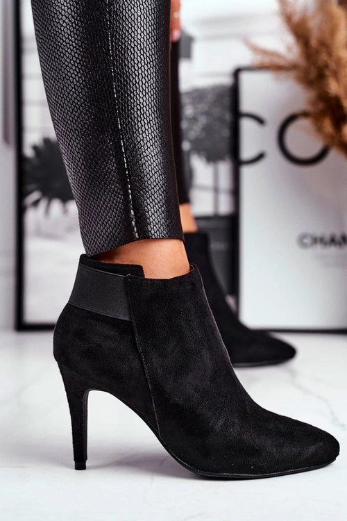 Damskie Botki Na Szpilce Czarne Office