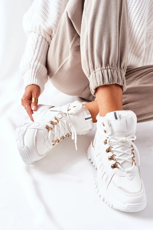 Damskie Ocieplane Trapery Białe Hareshaw