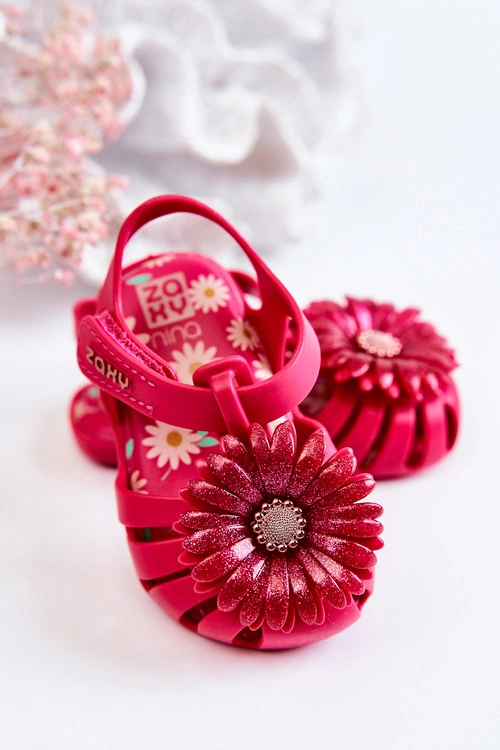 Dziecięce Sandałki Na Rzep Pachnące ZAXY JJ385030 Ciemnoróżowe