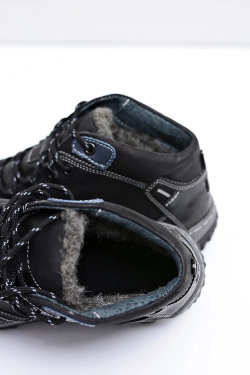 Trekkingowe Męskie Czarne Ocieplane Półbuty Etemor