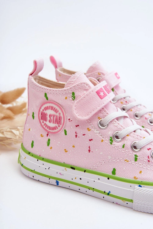Dziecięce Wzorzyste Trampki Big Star LL374051 Różowe