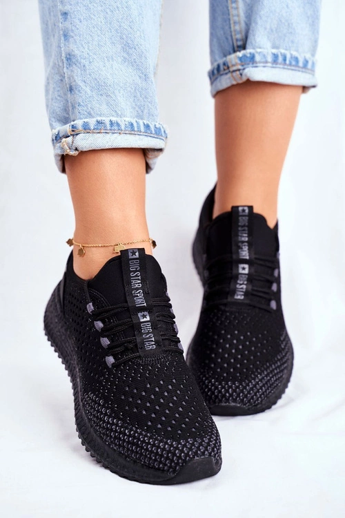 Damskie Sportowe Obuwie Sneakersy Big Star Czarne FF274962