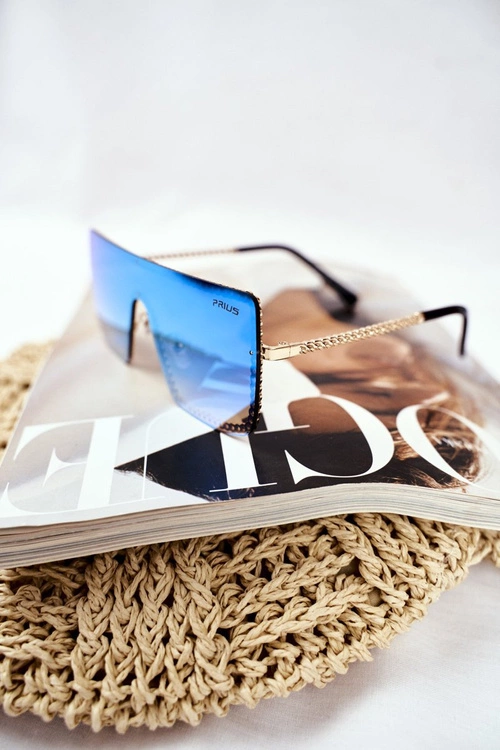 Okulary Przeciwsłoneczne Prius PRE-12 Niebieskie Lustro Łańcuszek