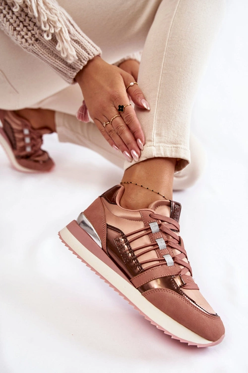 Damskie Modne Buty Sportowe Big Star KK274111 Różowe
