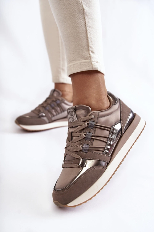 Damskie Modne Buty Sportowe Big Star KK274112 Ciemnoszare