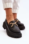 Mokasyny Damskie Z Ozdobą Czarne Gargi