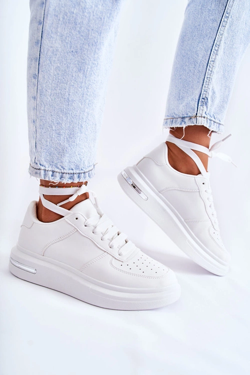 Klasyczne Skórzane Buty Sportowe Białe Jennys