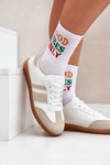 Niskie Sneakersy Damskie Z Eko Skóry Beżowo-Białe Nonalorin