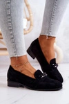 Zamszowe Półbuty Mokasyny Czarne Yasmin