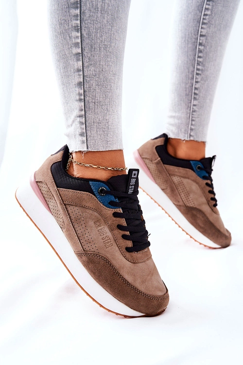 Buty Sportowe Memory Foam Big Star II274407 Brązowo-Czarne